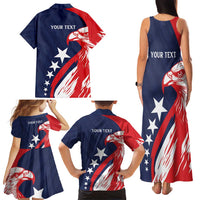 USA Hockey Personalized Eagle Family Matching Tank Maxi Dress and Hawaiian Shirt Shoot For The Stars