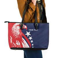 USA Hockey Personalized Eagle Leather Tote Bag Shoot For The Stars