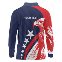 USA Hockey Personalized Eagle Long Sleeve Polo Shirt Shoot For The Stars