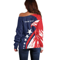 USA Hockey Personalized Eagle Off Shoulder Sweater Shoot For The Stars
