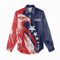 USA Hockey Personalized Eagle Women Casual Shirt Shoot For The Stars