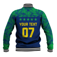 Personalised Brazil Football Baseball Jacket Women's WC 2023 Selecao LT7 - Wonder Print Shop