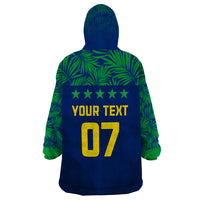 Personalised Brazil Football Wearable Blanket Hoodie Women's WC 2023 Selecao - Wonder Print Shop