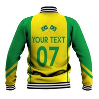 Personalised Brazil Football Baseball Jacket Women's WC 2023 Canarinhas LT7 - Wonder Print Shop