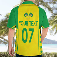 Personalised Brazil Football Hawaiian Shirt Women's WC 2023 Canarinhas - Wonder Print Shop