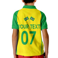 Personalised Brazil Football Kid Polo Shirt Women's WC 2023 Canarinhas - Wonder Print Shop