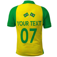 Personalised Brazil Football Polo Shirt Women's WC 2023 Canarinhas - Wonder Print Shop