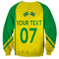Personalised Brazil Football Sweatshirt Women's WC 2023 Canarinhas - Wonder Print Shop