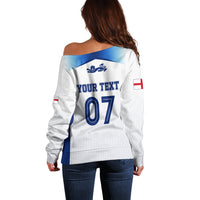 Personalised England Football Off Shoulder Sweater The Lionesses Women World Cup 2023 - Wonder Print Shop