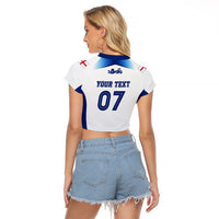 Personalised England Football Raglan Cropped T Shirt The Lionesses Women World Cup 2023 - Wonder Print Shop