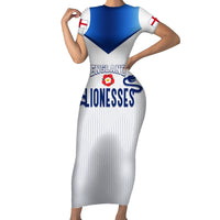 Personalised England Football Short Sleeve Bodycon Dress The Lionesses Women World Cup 2023 - Wonder Print Shop