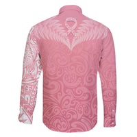 Personalised New Zealand Family Matching Off Shoulder Short Dress and Hawaiian Shirt Pink Ribbon Tattoo Mix Silver Fern LT7 - Wonder Print Shop