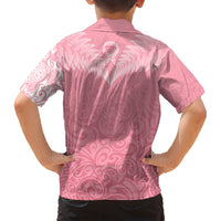 Personalised New Zealand Family Matching Short Sleeve Bodycon Dress and Hawaiian Shirt Pink Ribbon Tattoo Mix Silver Fern - Wonder Print Shop