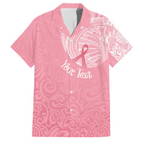 Personalised New Zealand Family Matching Short Sleeve Bodycon Dress and Hawaiian Shirt Pink Ribbon Tattoo Mix Silver Fern - Wonder Print Shop
