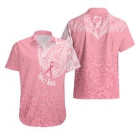 Personalised New Zealand Hawaiian Shirt Pink Ribbon Tattoo Mix Silver Fern - Wonder Print Shop