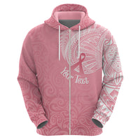 Personalised New Zealand Hoodie Pink Ribbon Tattoo Mix Silver Fern - Wonder Print Shop