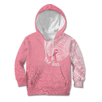 Personalised New Zealand Kid Hoodie Pink Ribbon Tattoo Mix Silver Fern - Wonder Print Shop