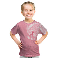 Personalised New Zealand Kid T Shirt Pink Ribbon Tattoo Mix Silver Fern - Wonder Print Shop