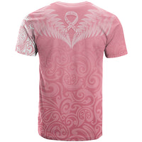 Personalised New Zealand T Shirt Pink Ribbon Tattoo Mix Silver Fern - Wonder Print Shop