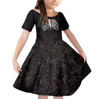 In October We Wear Pink Breast Cancer Awareness Family Matching Mermaid Dress and Hawaiian Shirt Skull and Roses - Black LT7 - Wonder Print Shop