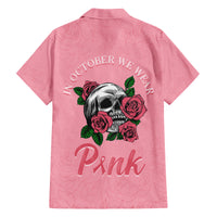 In October We Wear Pink Breast Cancer Awareness Family Matching Off Shoulder Maxi Dress and Hawaiian Shirt Skull and Roses - Pink LT7 - Wonder Print Shop