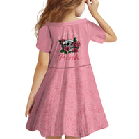 In October We Wear Pink Breast Cancer Awareness Family Matching Summer Maxi Dress and Hawaiian Shirt Skull and Roses - Pink - Wonder Print Shop