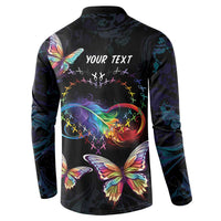 Fight Cancer In All Colors Button Sweatshirt Whimsical Butterflies LT7 - Wonder Print Shop