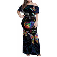 Fight Cancer In All Colors Family Matching Off Shoulder Maxi Dress and Hawaiian Shirt Whimsical Butterflies LT7 - Wonder Print Shop