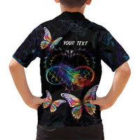 Fight Cancer In All Colors Family Matching Short Sleeve Bodycon Dress and Hawaiian Shirt Whimsical Butterflies - Wonder Print Shop