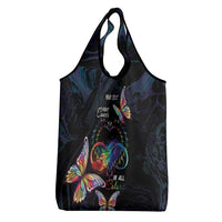 Fight Cancer In All Colors Grocery Bag Whimsical Butterflies
