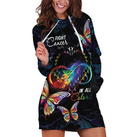 Fight Cancer In All Colors Hoodie Dress Whimsical Butterflies - Wonder Print Shop