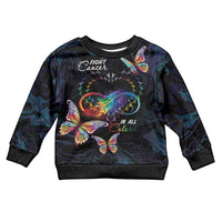 Fight Cancer In All Colors Kid Ugly Christmas Sweater Whimsical Butterflies - Wonder Print Shop