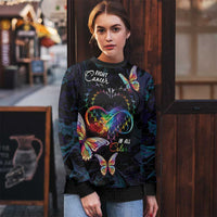 Fight Cancer In All Colors Ugly Christmas Sweater Whimsical Butterflies - Wonder Print Shop