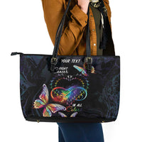 Fight Cancer In All Colors Leather Tote Bag Whimsical Butterflies - Wonder Print Shop