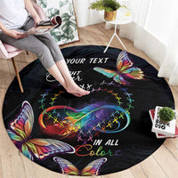 Fight Cancer In All Colors Round Carpet Whimsical Butterflies
