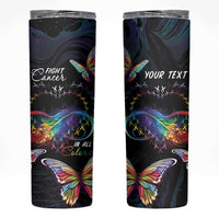 Fight Cancer In All Colors Skinny Tumbler Whimsical Butterflies - Wonder Print Shop