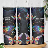 Fight Cancer In All Colors Skinny Tumbler Whimsical Butterflies - Wonder Print Shop