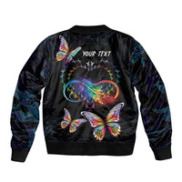 Fight Cancer In All Colors Sleeve Zip Bomber Jacket Whimsical Butterflies - Wonder Print Shop