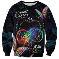 Fight Cancer In All Colors Sweatshirt Whimsical Butterflies - Wonder Print Shop