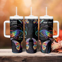 Fight Cancer In All Colors Tumbler With Handle Whimsical Butterflies - Wonder Print Shop
