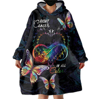 Fight Cancer In All Colors Wearable Blanket Hoodie Whimsical Butterflies - Wonder Print Shop