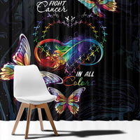 Fight Cancer In All Colors Window Curtain Whimsical Butterflies - Wonder Print Shop