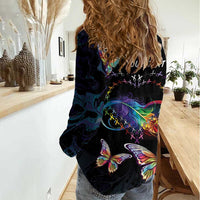 Fight Cancer In All Colors Women Casual Shirt Whimsical Butterflies - Wonder Print Shop