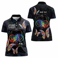 Fight Cancer In All Colors Women Polo Shirt Whimsical Butterflies - Wonder Print Shop
