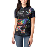 Fight Cancer In All Colors Women Polo Shirt Whimsical Butterflies - Wonder Print Shop