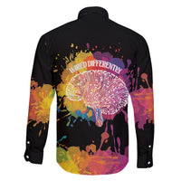 Autism Wired Differently Colors Splash Family Matching Off The Shoulder Long Sleeve Dress and Hawaiian Shirt - Wonder Print Shop