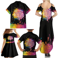 Autism Wired Differently Colors Splash Family Matching Summer Maxi Dress and Hawaiian Shirt - Wonder Print Shop