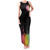 Autism Wired Differently Colors Splash Family Matching Tank Maxi Dress and Hawaiian Shirt - Wonder Print Shop