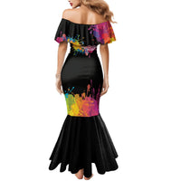 Autism Wired Differently Colors Splash Mermaid Dress - Wonder Print Shop