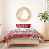 Latvia Jani Midsummer Bedding Set Red White Latvijas Auseklis